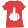 middle finger Ladies Fitted T-Shirt