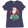 santa with piles of christmas Ladies Fitted T-Shirt