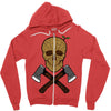 skull wood Zipper Hoodie