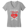 i steal heart valentin day Women's V-Neck T-Shirt