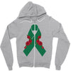liver ribbon and rose Zipper Hoodie