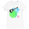 guitar retro music Ladies Fitted T-Shirt