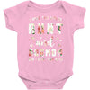 i have two titles aunt and dogmom and i rock them both with roses Baby Bodysuit