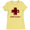 i'm with player 2 video game gamer computer geek nerd funny tee shirt Ladies Fitted T-Shirt