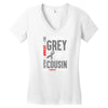 I Wear Grey For My Cousin (Brain Cancer Awareness) Women's V-Neck T-Shirt