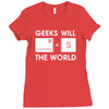 geeks will save the world mac version (2) Ladies Fitted T-Shirt