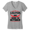 Legends Are Born In October Women's V-Neck T-Shirt