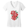 mexico with roses Women's V-Neck T-Shirt