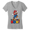 run, mario run Women's V-Neck T-Shirt