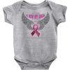 my hero is now my angel breast cancer awareness Baby Bodysuit