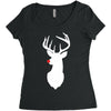 deer skull christmas Women's Triblend Scoop T-shirt