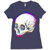 skull glitch Ladies Fitted T-Shirt