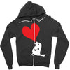 bird love heart animal graph note music party pop art gift Zipper Hoodie