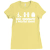 sex weights and protein shakes Ladies Fitted T-Shirt
