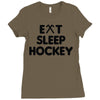 eat sleeo hockey Ladies Fitted T-Shirt