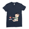 Cute Baby Painter's Mom Love Ladies Fitted T-Shirt