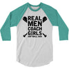 Real Men Coach Girls Softball Dad 3/4 Sleeve Shirt