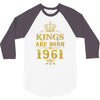 kings are born in 1961 3/4 Sleeve Shirt