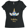 birthday unicorn family series birthday boy Women's Triblend Scoop T-shirt