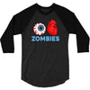 i heart zombies scary eye bloody heart halloween 3/4 Sleeve Shirt