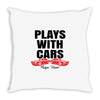 Plays With Cars Throw Pillow