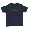 running is my happy hour Youth Tee