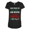 i just want to bake stuff and watch christmas movies all day Maternity Scoop Neck T-shirt