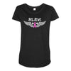 angel wing believe breast cancer Maternity Scoop Neck T-shirt