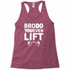 bro do you even lift baseball raglan Racerback Tank