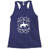time in the saddle is never wasted Racerback Tank