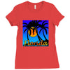 florida palm trees sunset Ladies Fitted T-Shirt