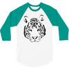 white tiger black print 3/4 Sleeve Shirt