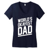 world's okayest dad funny Women's V-Neck T-Shirt