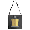 oh hay oh hey girl boy funny pun Adjustable Strap Totes