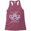 military, women's proud air force mom of her military son u Racerback Tank