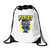 angry bull Drawstring Bags