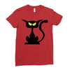 black cat Ladies Fitted T-Shirt