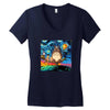 Totoro Van Gogh Parody Women's V-Neck T-Shirt