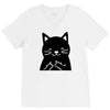black cat (2) V-Neck Tee