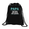 papa the man the myth the legend Drawstring Bags