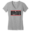 bonjour bitches Women's V-Neck T-Shirt