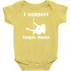 i support single moms stripper pole dancer funny saying Baby Bodysuit