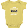 never underestimate an old man who was born in september Baby Onesie