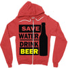 save water drink beer (2) Zipper Hoodie