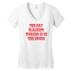 dry cleaning worker in the house Women's V-Neck T-Shirt