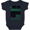 i wear emerald green for liver cancer awareness Baby Bodysuit
