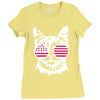 cat usa Ladies Fitted T-Shirt