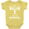 who loves running1 Baby Bodysuit