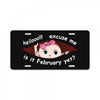 February Peeking Out Baby Girl License Plate