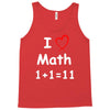 kids boys childrens i love math 1+1=11 funny Tank Top
